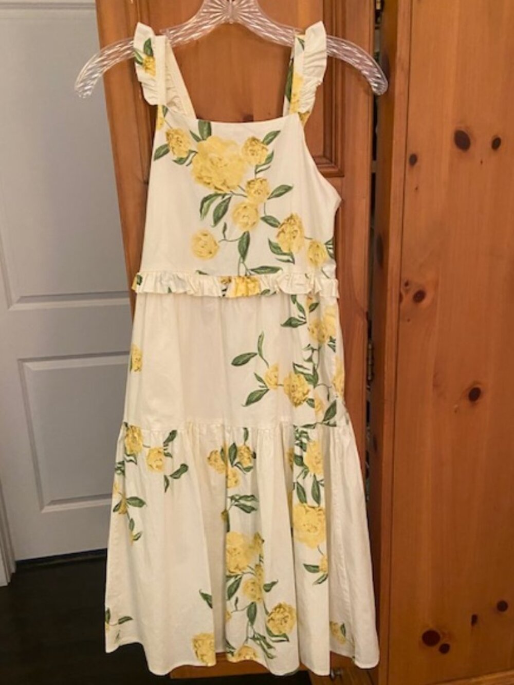 GB Girls Floral Yellow and Ivory Dress Size 12